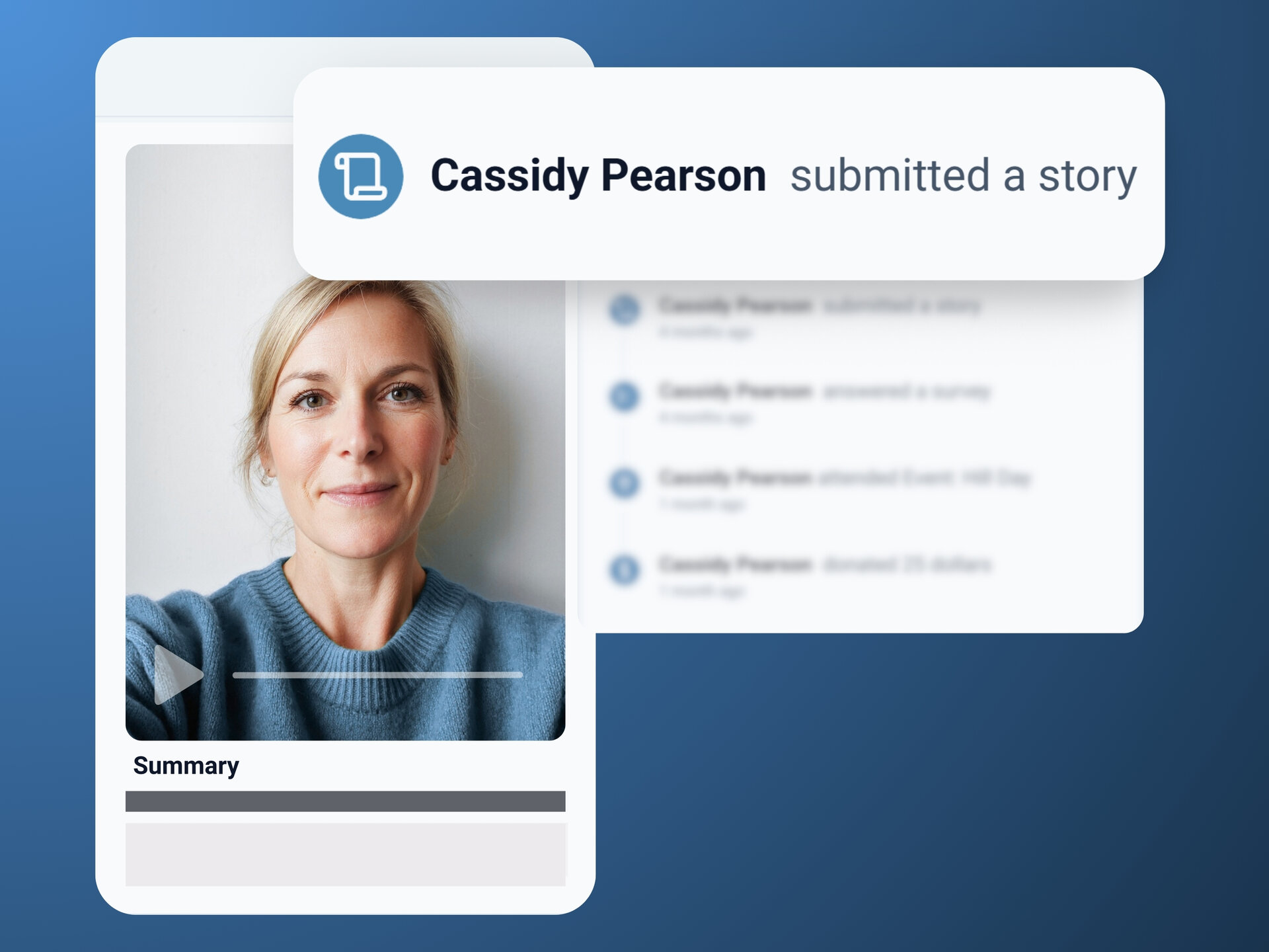 Written and Video Story Widgets